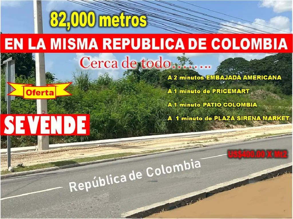 VEND0 82000 MTS.2 DE TERRENO EN LA MISMA REPUBLICA DE COLOMBIA A PASOS Foto 7284747-1.jpg