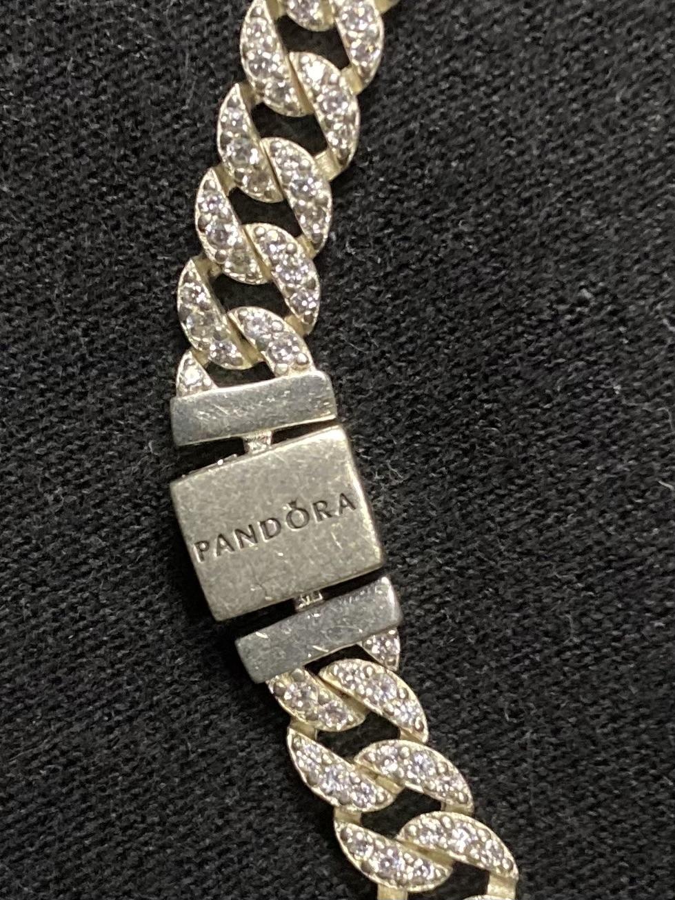  Set Pavé Cuban Chain Estilo Pandora – Cadena  Pulsera  Anillo ???? Foto 7285014-3.jpg