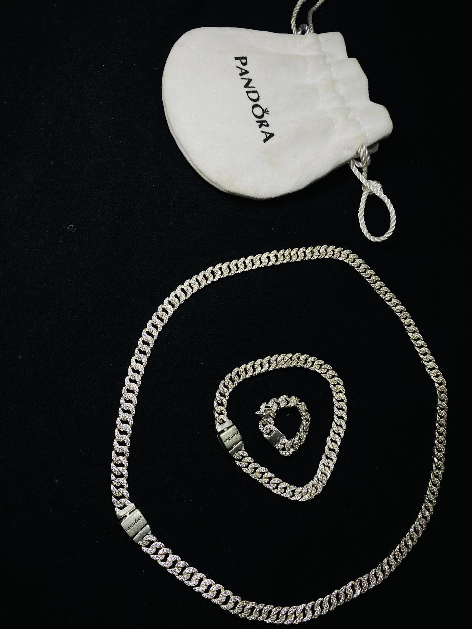  Set Pavé Cuban Chain Estilo Pandora – Cadena  Pulsera  Anillo ???? Foto 7285014-5.jpg
