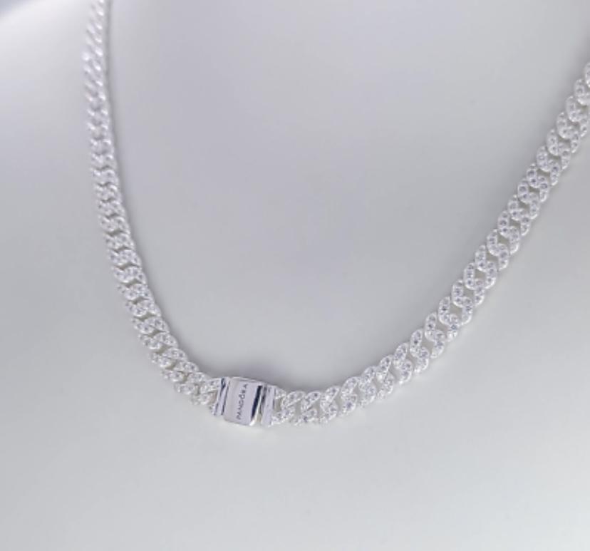  Set Pavé Cuban Chain Estilo Pandora – Cadena  Pulsera  Anillo ???? Foto 7285014-6.jpg