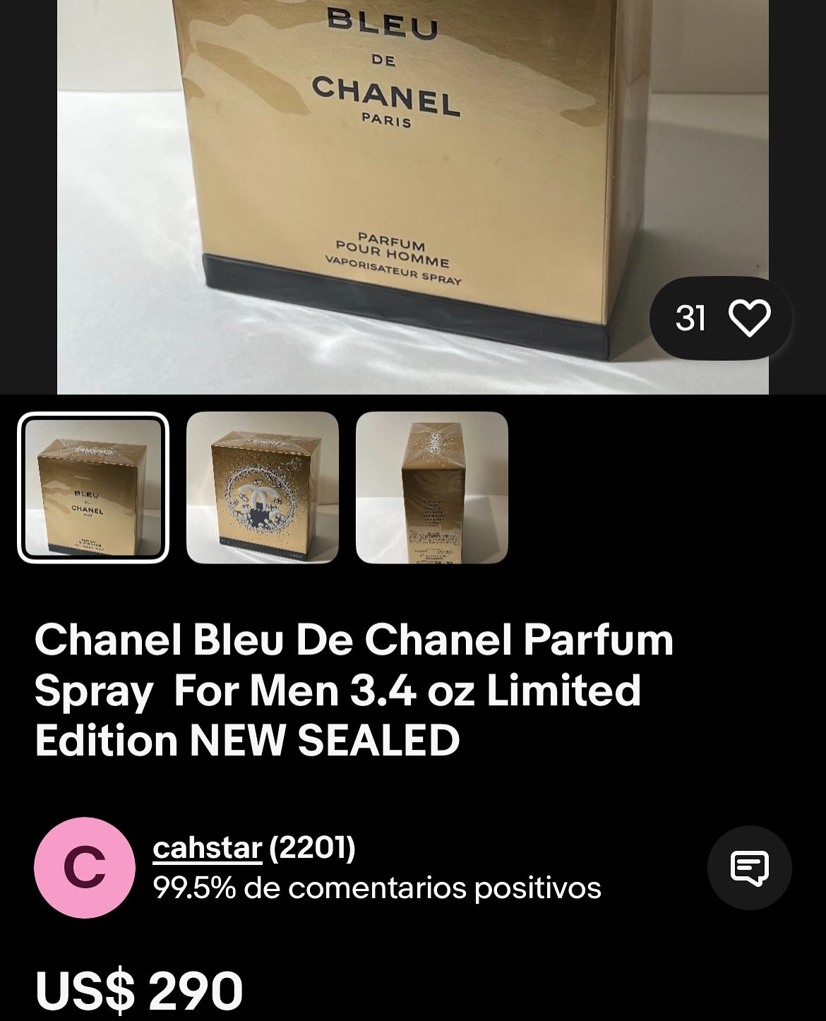 Perfume BLEU de CHANEL PARFUM Edición limitada de 3.4 FL.OZ 100ml Foto 7289853-3.jpg