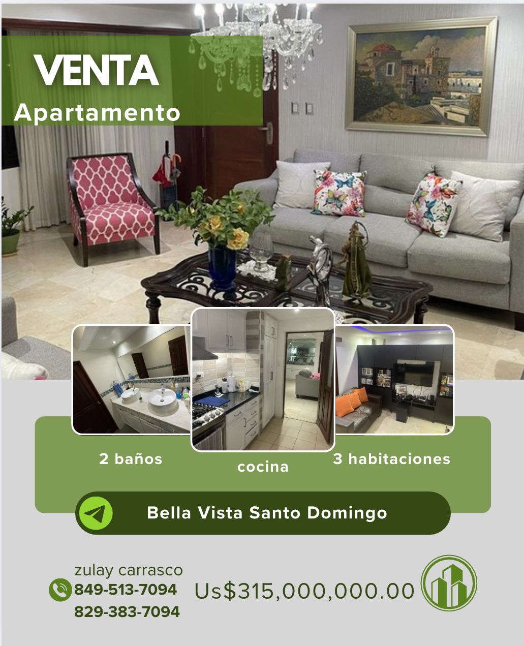 Apartamento Clásico Remodelado en Venta – Bella Vista Sur Santo Doming Foto 7290260-1.jpg