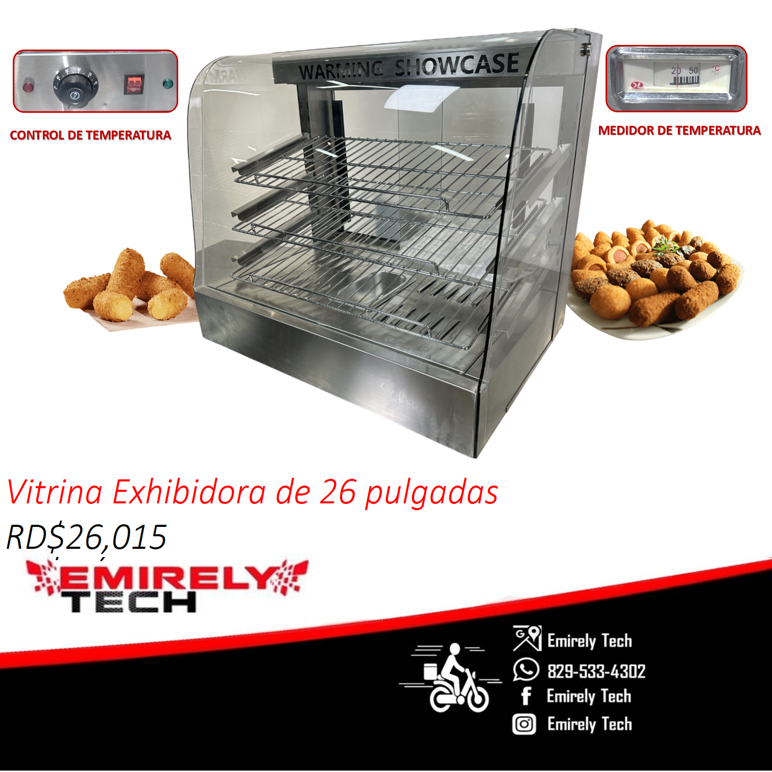 Vitrina exhibidora caliente de 26 pulgadas acero aniquelado Foto 7292039-1.jpg