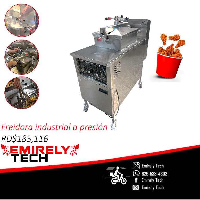 Freidora a presion industrial de gas pollo papas carne Foto 7292448-1.jpg
