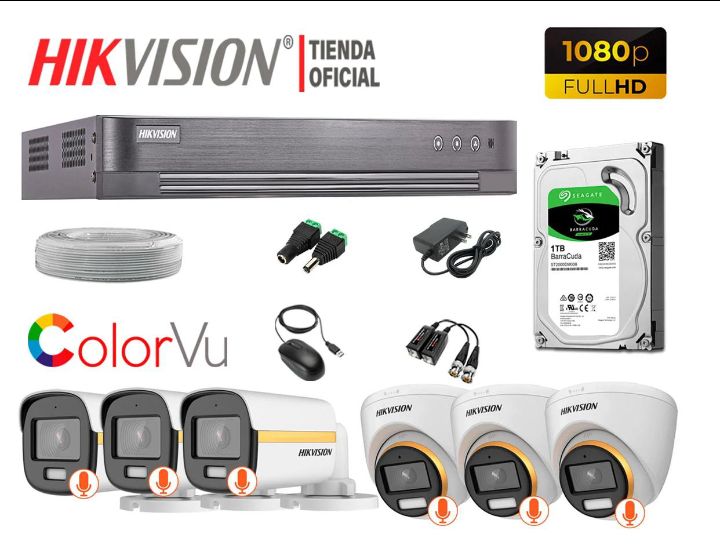 Cámaras Hikvision 8 full HD 1080p con audio integrado  Foto 7293039-1.jpg