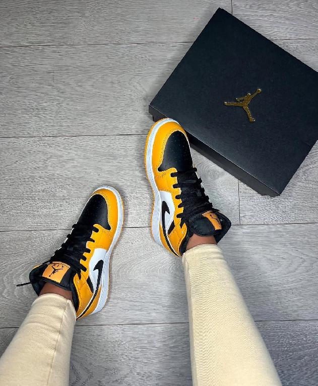 Sneakers Tenis NIKE AIR JORDAN 1 MID TAXI BLACK AND YELLOW Original Foto 7293507-1.jpg
