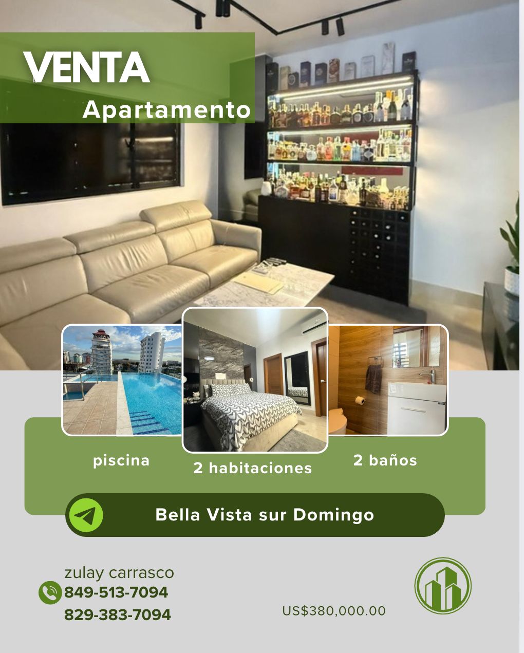 Apartamento Tipo Loft en Venta – Bella Vista Sur Santo Domingo próximo Foto 7295473-1.jpg