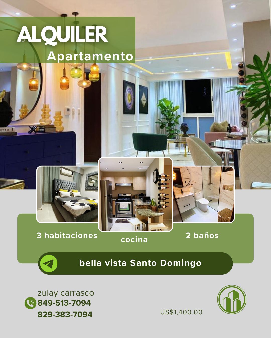Apartamento Amueblado en Alquiler – Bella Vista Santo Domingo D.N Foto 7295522-1.jpg