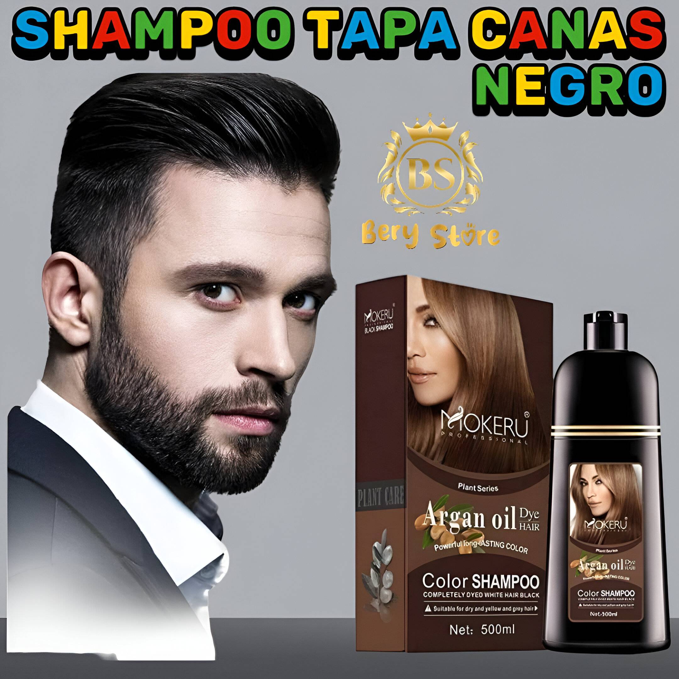SHAMPOO CUBRE CANAS NEGRO - SHAMPOO TAPA CANAS - SHAMPOO TINTE PARA EL Foto 7296204-3.jpg