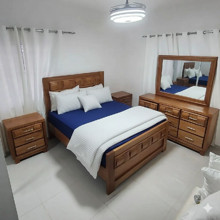 Juego de habitación en caoba con colchón doble pilotow Foto 7303082-1.jpg