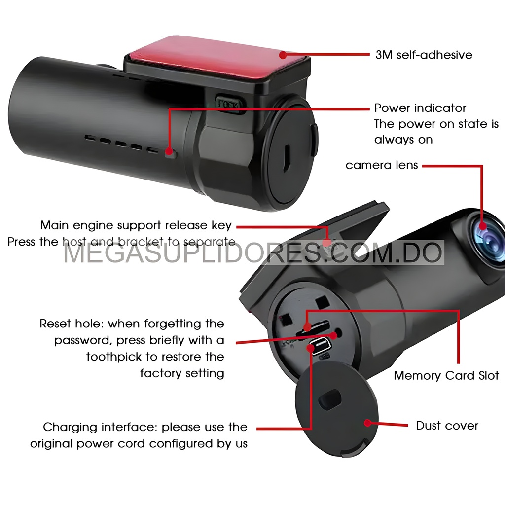  Cámara de Vehículos Dash Cam WiFi 1080P HD con Visión Nocturna  Foto 7304511-7.jpg