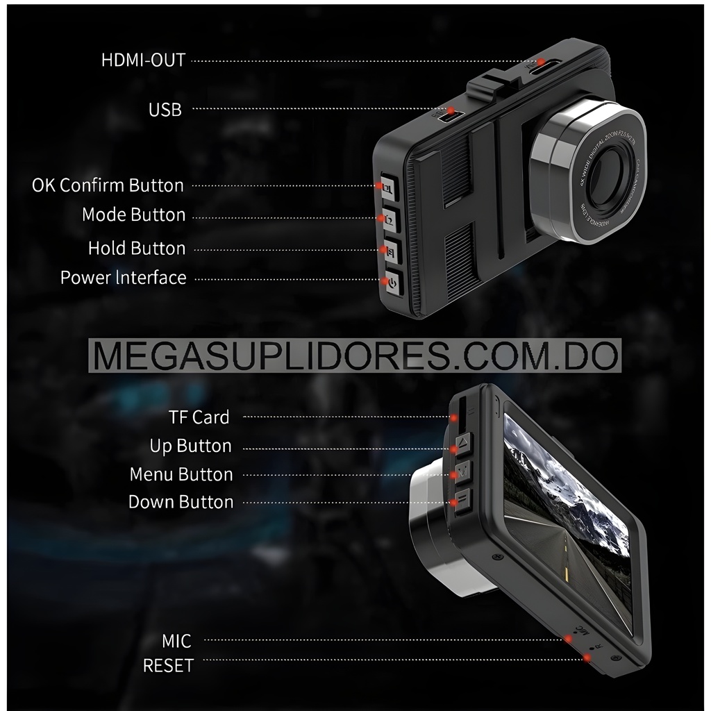  Cámara para Vehículos Dash Cam WiFi 1080P HD Pantalla Integrada  Foto 7304514-3.jpg
