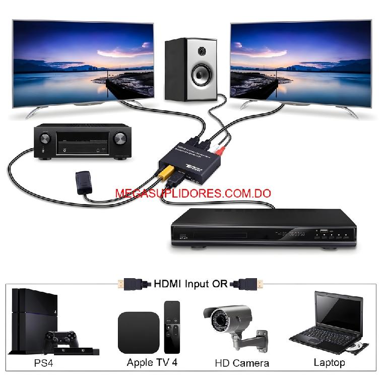  HDMI Splitter 1 Entrada 2 Salidas HDMI 4K - Óptico SPDIF- RCA L/R Foto 7304585-1.jpg