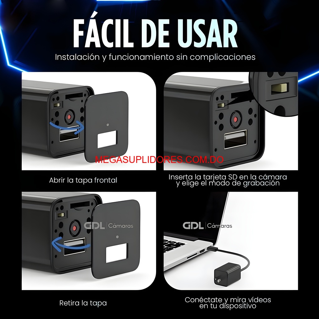  Cargador USB Cámara Espía Grabación HD con Micrófono Movimiento Foto 7304595-3.jpg