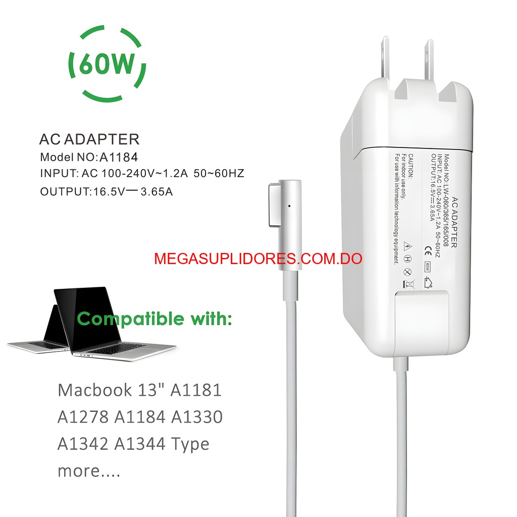 Cargador 60W MagSafe para MacBook Pro Repuesto A1184 A1330 A1344  Foto 7304678-8.jpg