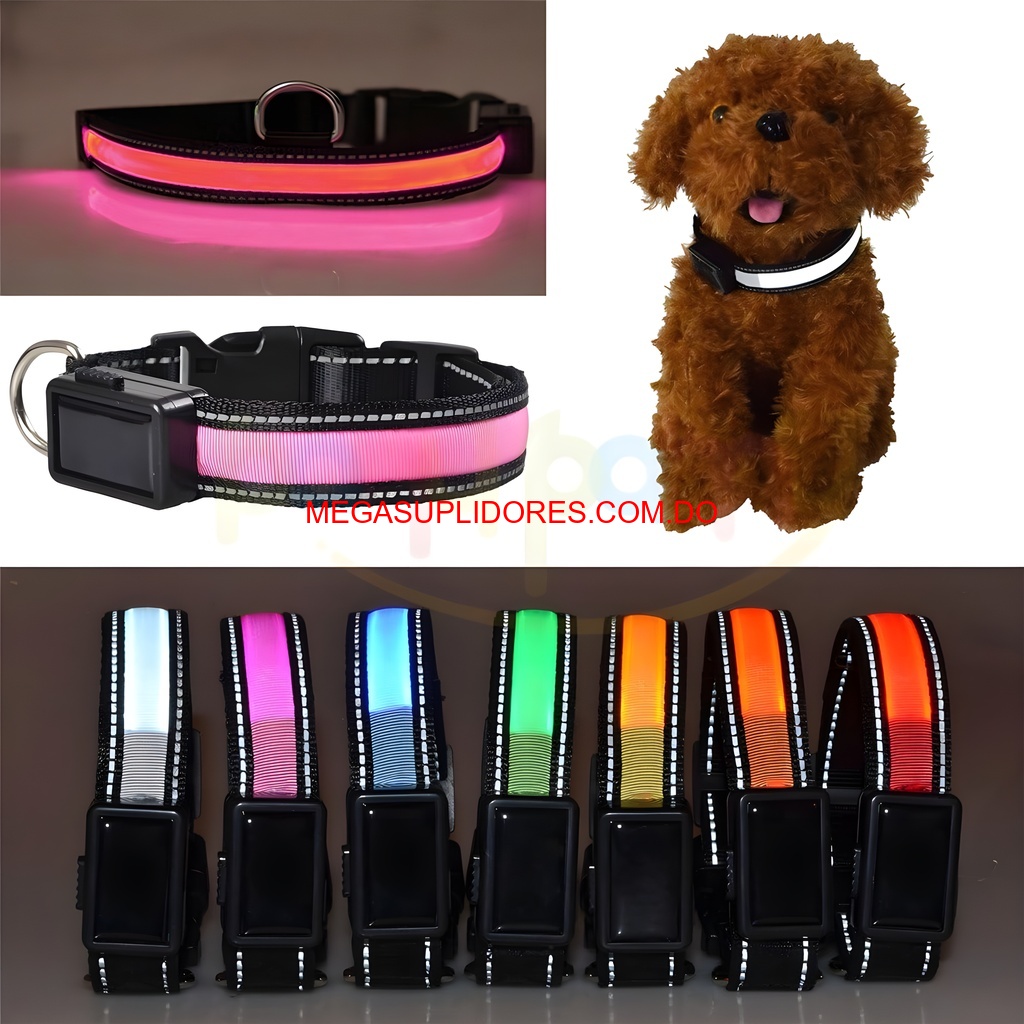  Collar Solar LED para Perro Iluminado Seguridad Nocturna 40cm/50cm Foto 7304741-4.jpg