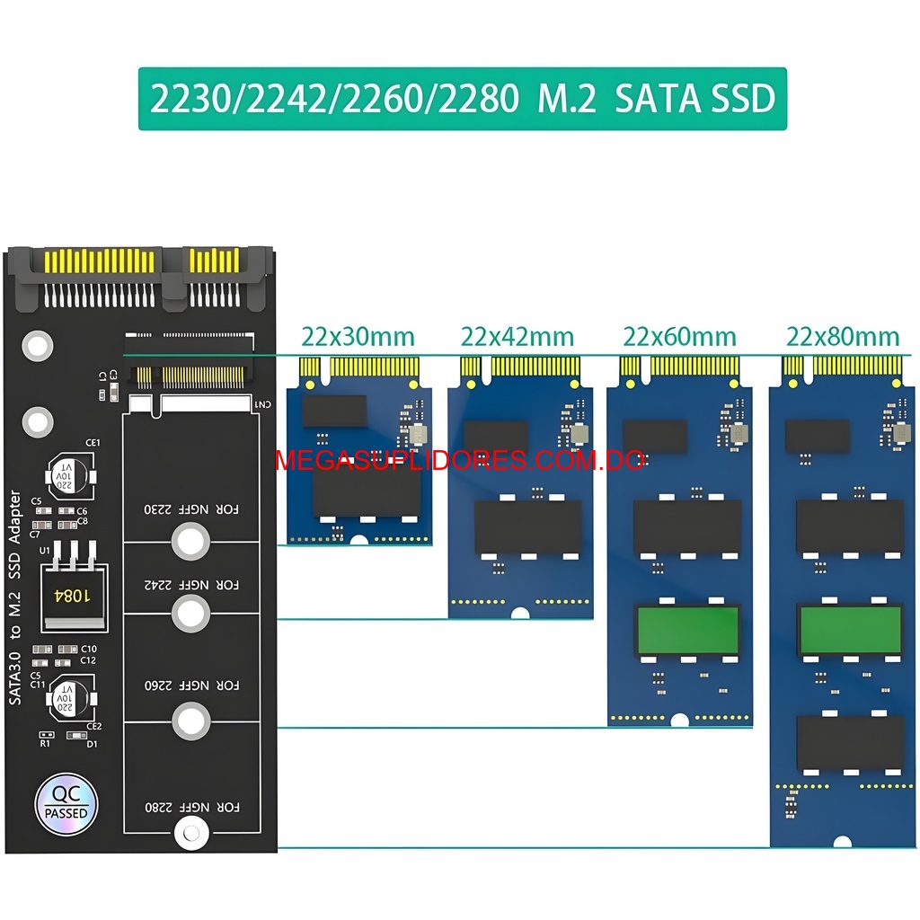 Adaptador Dsico SSD M.2 NGFF SATA a SATA 3 – 2230/2242/2260/2280 Foto 7304756-2.jpg