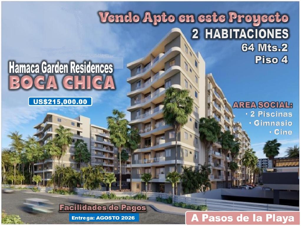 VENDO APTO 2 HABS. EN PROYECTO HAMACA GARDEN RESIDENCES BOCA CHICA PIS Foto 7305373-1.jpg