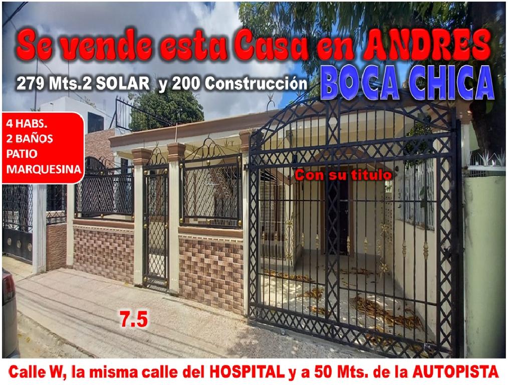 SE VENDE CASA EN ANDRES BOCA CHICA A 1 ESQ. DE LA AUTOPISTA 4 HABS. 27 Foto 7305509-1.jpg