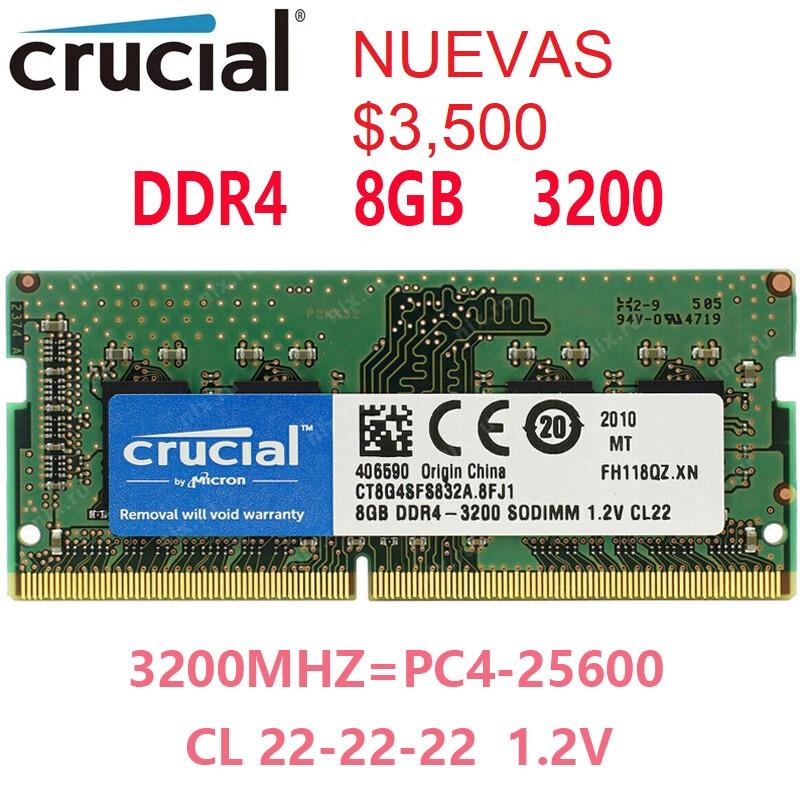 MEMORIA DDR4 LAPTOP 8GB 3200MHZ CRUCIAL NEW 3500  Foto 7305551-1.jpg