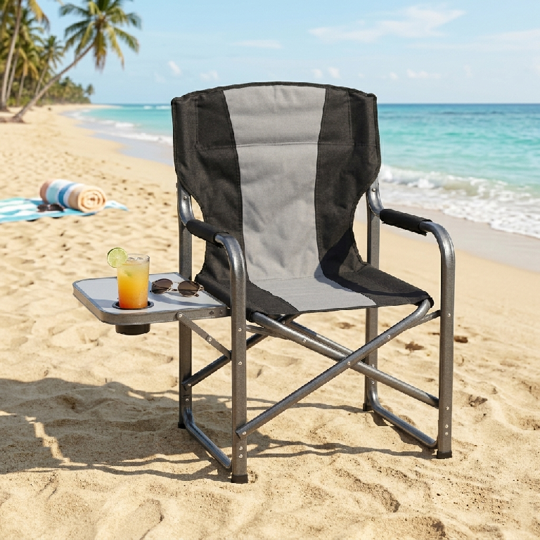 Silla plegable con mesa y portavasos perfecta para picnic playa o jard Foto 7307940-2.jpg