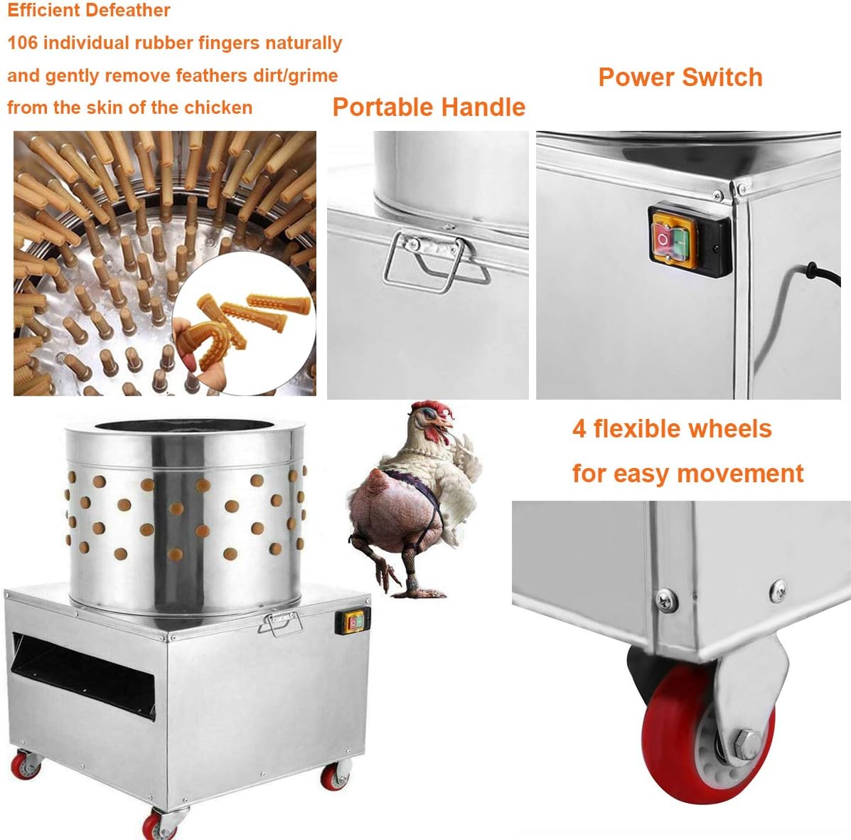 Desplumadora de pollos 20” 2HP acero inoxidable – Entrega inmediata RD Foto 7308956-8.jpg