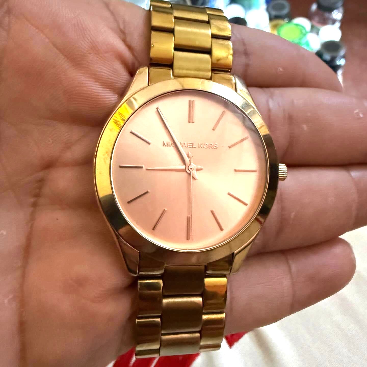 Reloj Michael Kors Slim Runway 42mm Oro Rosado Acero Inox Resist 50mtr Foto 7309100-1.jpg