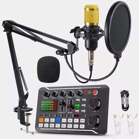 Combo Micrófono Completo  Tarjeta Pro Plus – Sonido Profesional Foto 7309497-1.jpg