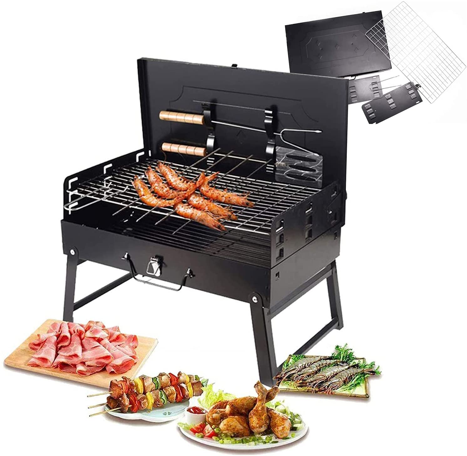 Parrilla BBQ Portátil con Accesorios – Ideal para Camping y Patio Foto 7310039-1.jpg