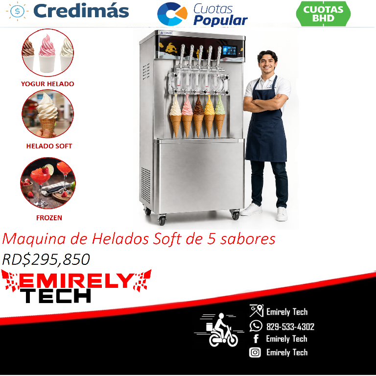 Maquina de helados soft de 5 sabores yogur helado granisado frozen Foto 7310283-1.jpg