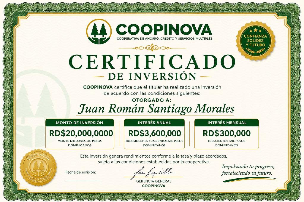 Certificado de Inversión con rendimiento mensual Foto 7311775-1.jpg