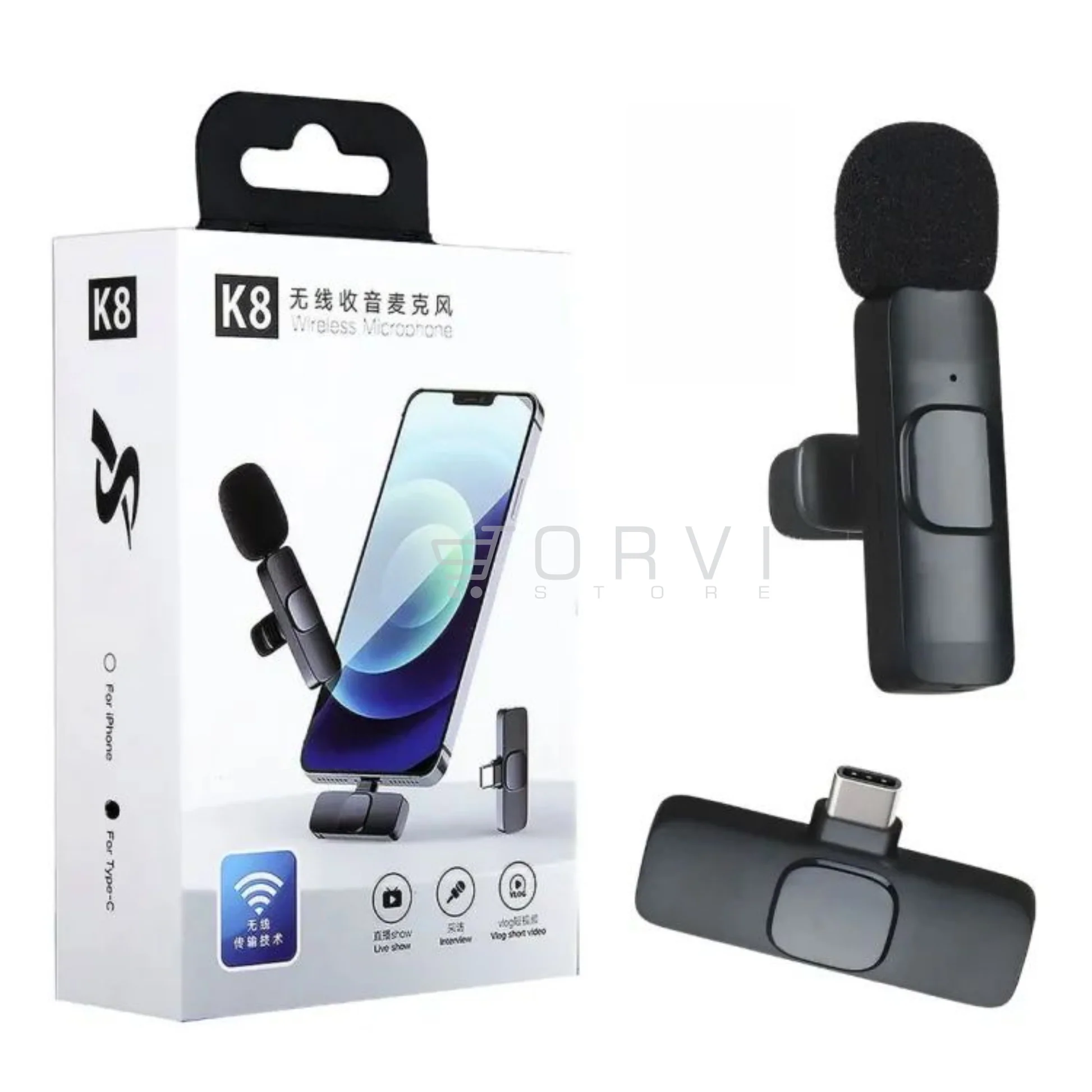 Wireles microphone con conector de Ipone y tipo c microfono inalambric Foto 7312060-1.jpg