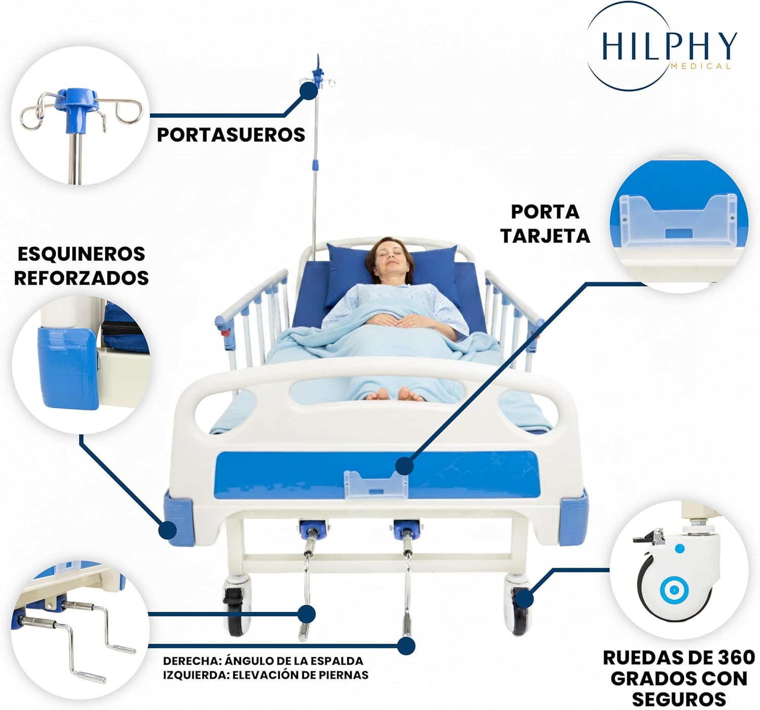 Cama ajustable manual con ruedas y barandas – Entrega inmediata RD Foto 7312480-9.jpg