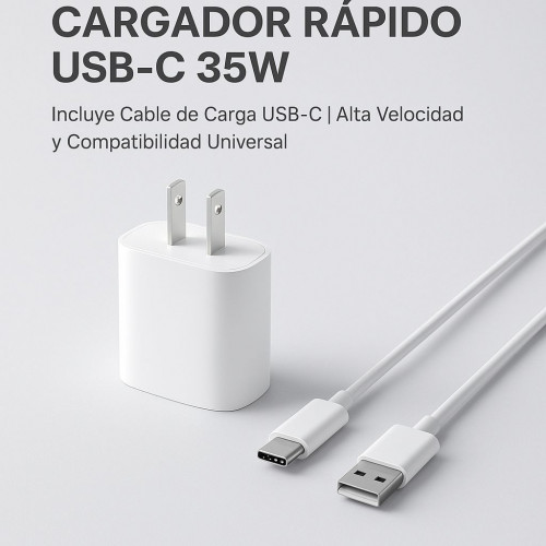Cargador Rápido USB-C 35W Con Cable Incluido Foto 7312881-1.jpg