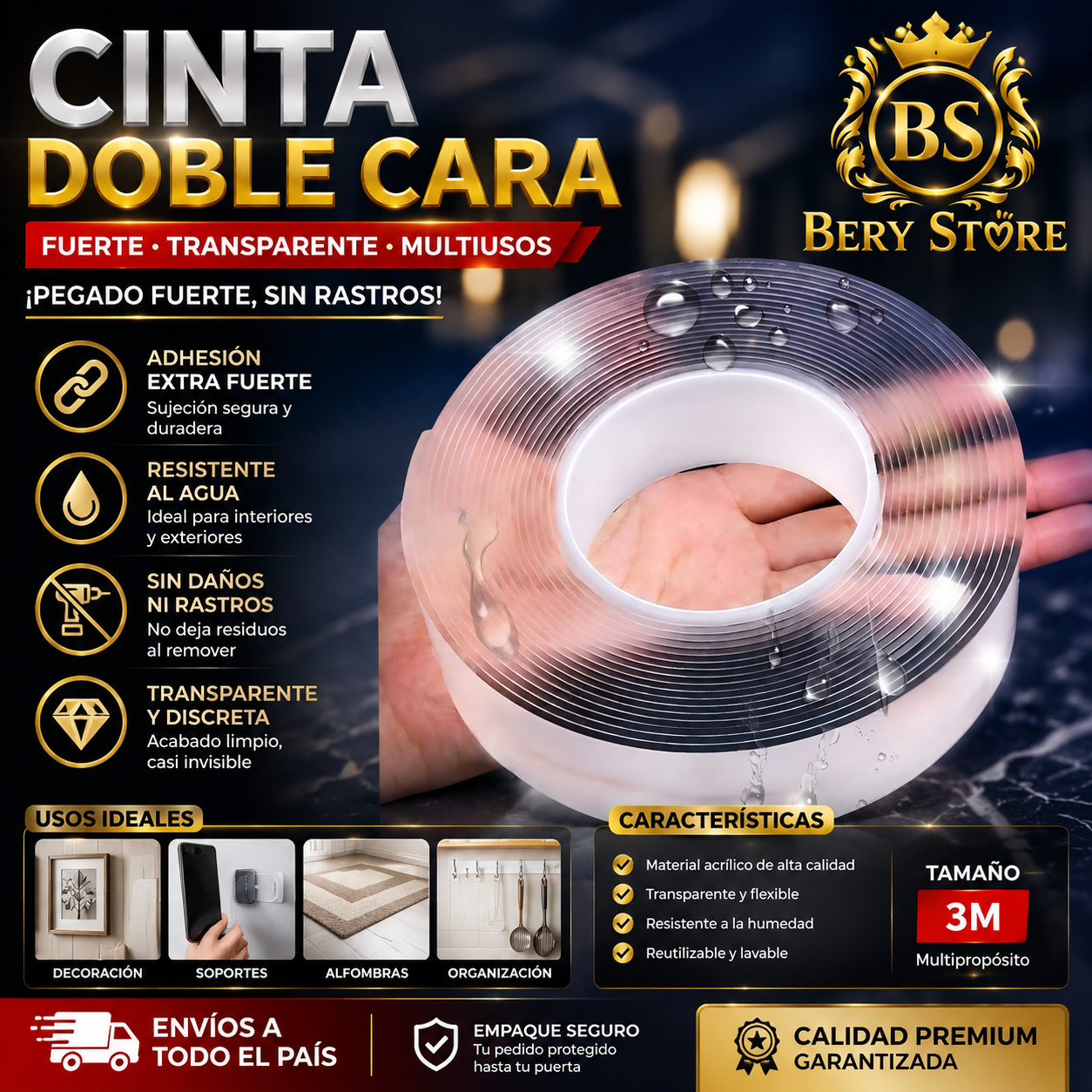 CINTA DOBLE CARA TRANSPARENTE ADHESIVA PREMIUM  CINTA ADHESIVA DOBLE C Foto 7313578-7.jpg
