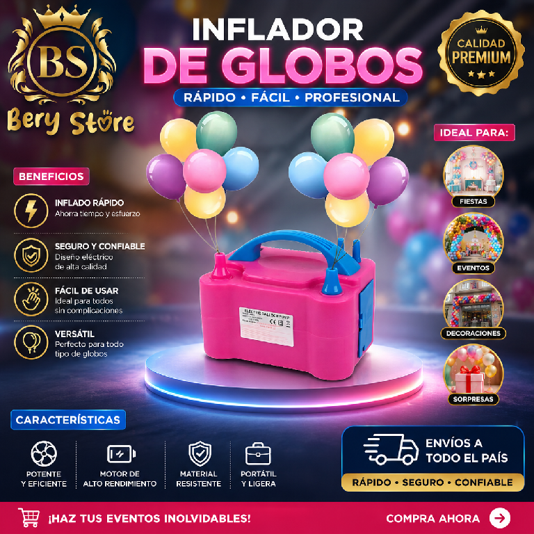 INFLADOR DE GLOBOS ELÉCTRICO - BOMBA ELECTRICA PARA INFLAR GLOBOS Y VE Foto 7313592-1.jpg