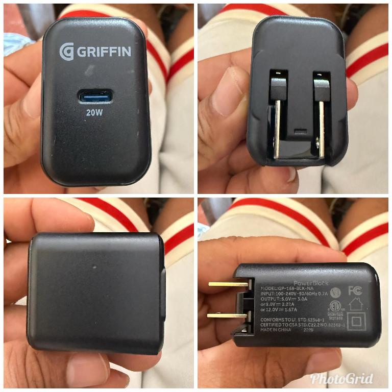 Cargador original Griffin cabeza carga rápida 20w tipo C para iPhone y Foto 7313709-1.jpg