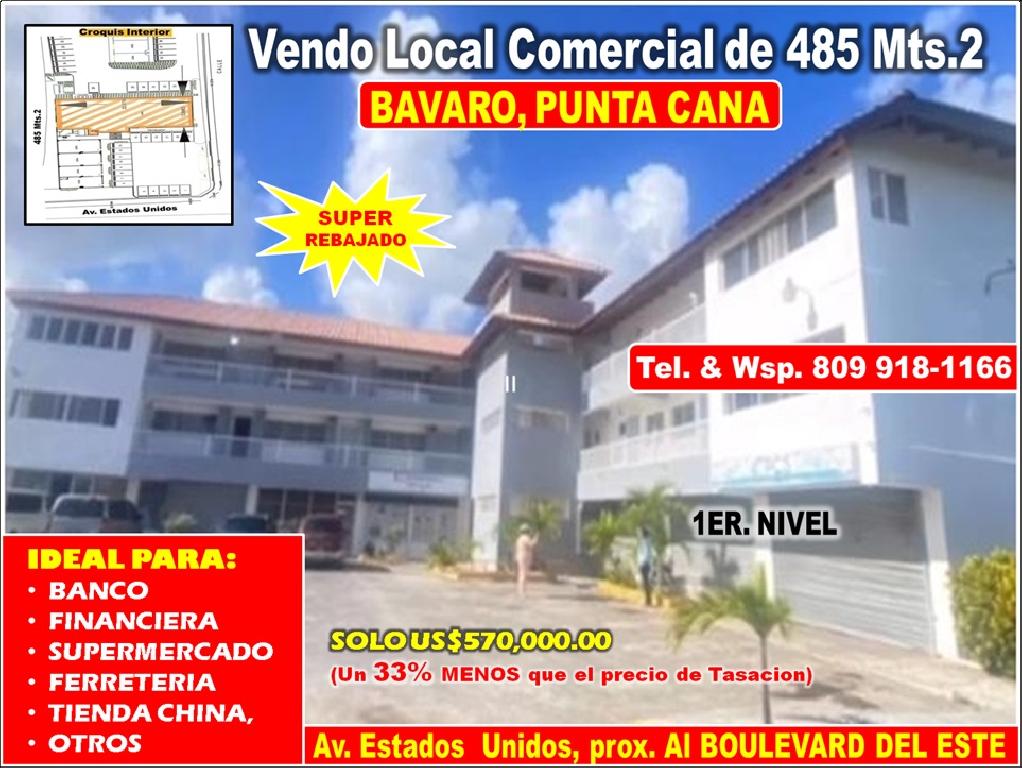 Vendo Local Comercial de 485 Mts.2 en Av. Estados Unidos BAVARO 33 men Foto 7315212-1.jpg