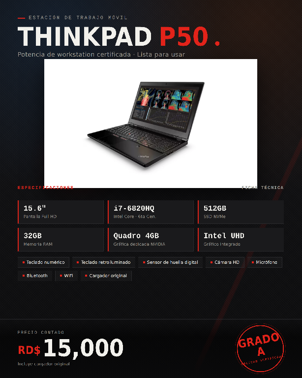 En Venta Lenovo P50 en San Cristóbal Foto 7315504-1.jpg