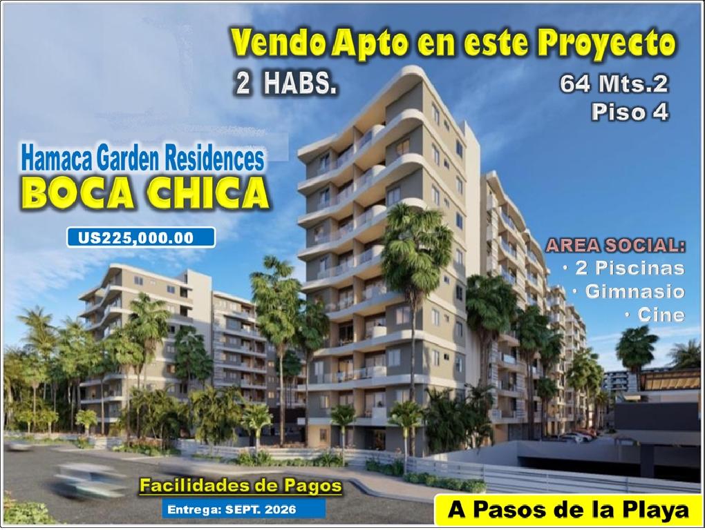 VENDO APTO 2 HABS. EN PROYECTO HAMACA GARDEN RESIDENCES BOCA CHICA PIS Foto 7315512-1.jpg