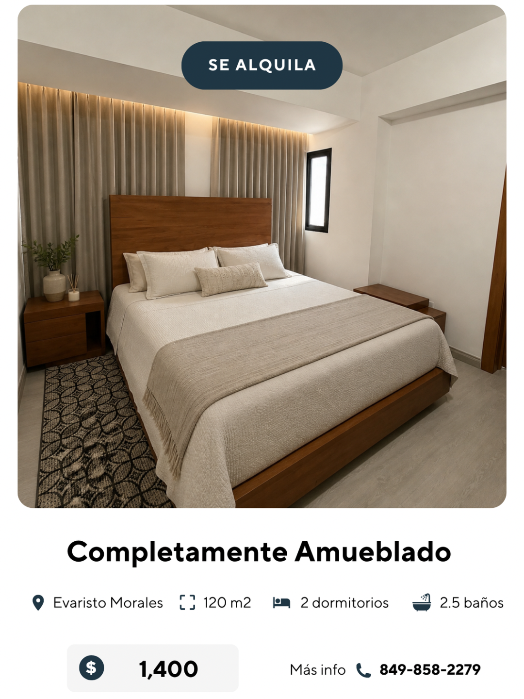 Evaristo Morales  Apartamento Amueblado  2 Hab.  Piscina  Gimnasio  US Foto 7315653-4.jpg