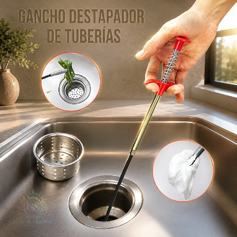 Gancho Destapador de Tuberías Flexible para Desages con Extracción de  Foto 7315723-1.jpg