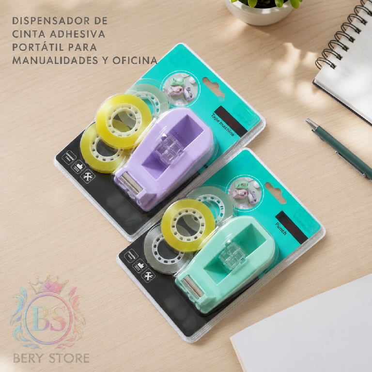 Dispensador de Cinta Adhesiva Portátil para Manualidades y Oficina con Foto 7315749-1.jpg