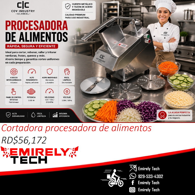 Cortadora procesadora de alimentos vegetales frutas ralladora de queso Foto 7317003-1.jpg