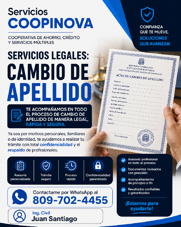 Cambio de apellido  Asesoría y acompañamiento legal Foto 7317546-1.jpg