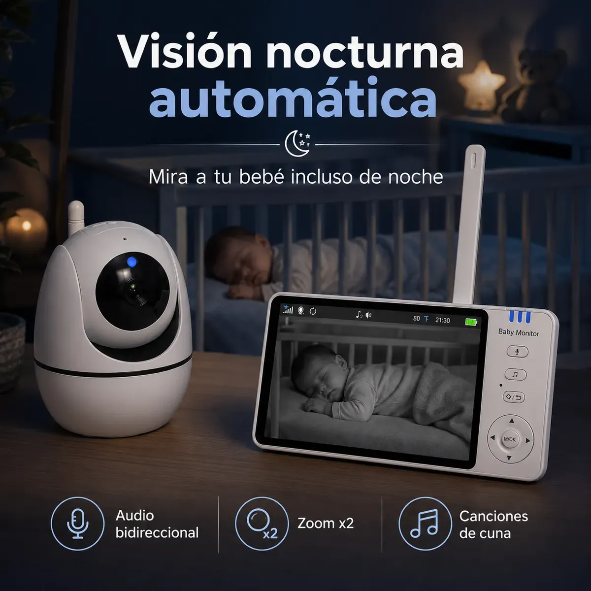Monitor para Bebé con Cámara AP-231 con Audio Bidireccional y Pantalla Foto 7317650-2.jpg