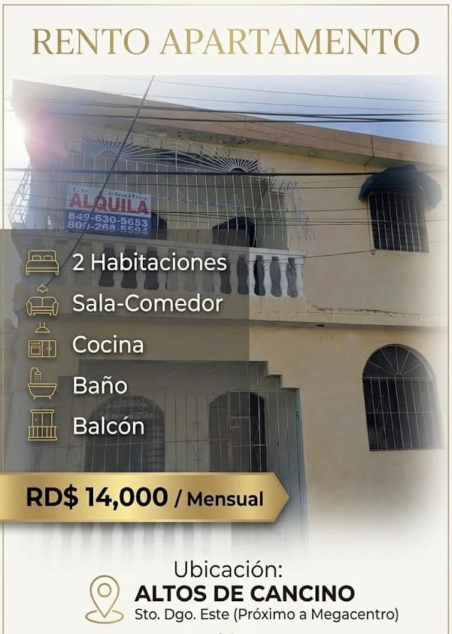 RENTO APARTAMENTO DE 2 HABITACIONES EN RD14 MIL ALTOS DE CANCINO STO.D Foto 7318996-2.jpg