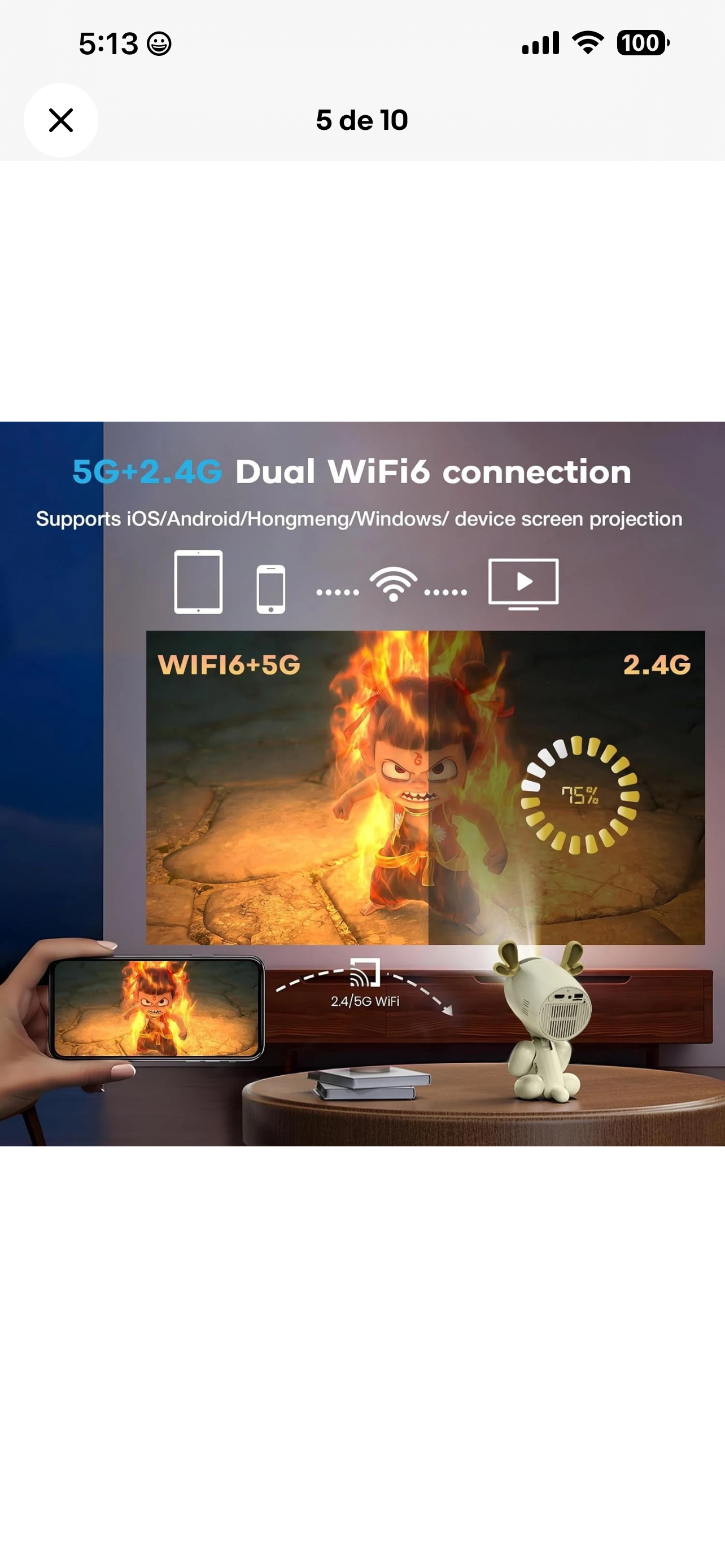 Smart Mini Projector 4K 1080P LED WiFi Bluetooth Foto 7320002-5.jpg