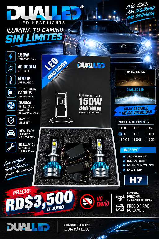 ???? LUCES LED DUALLED H7 150W – DE MEDIO USO ???? Foto 7320039-1.jpg