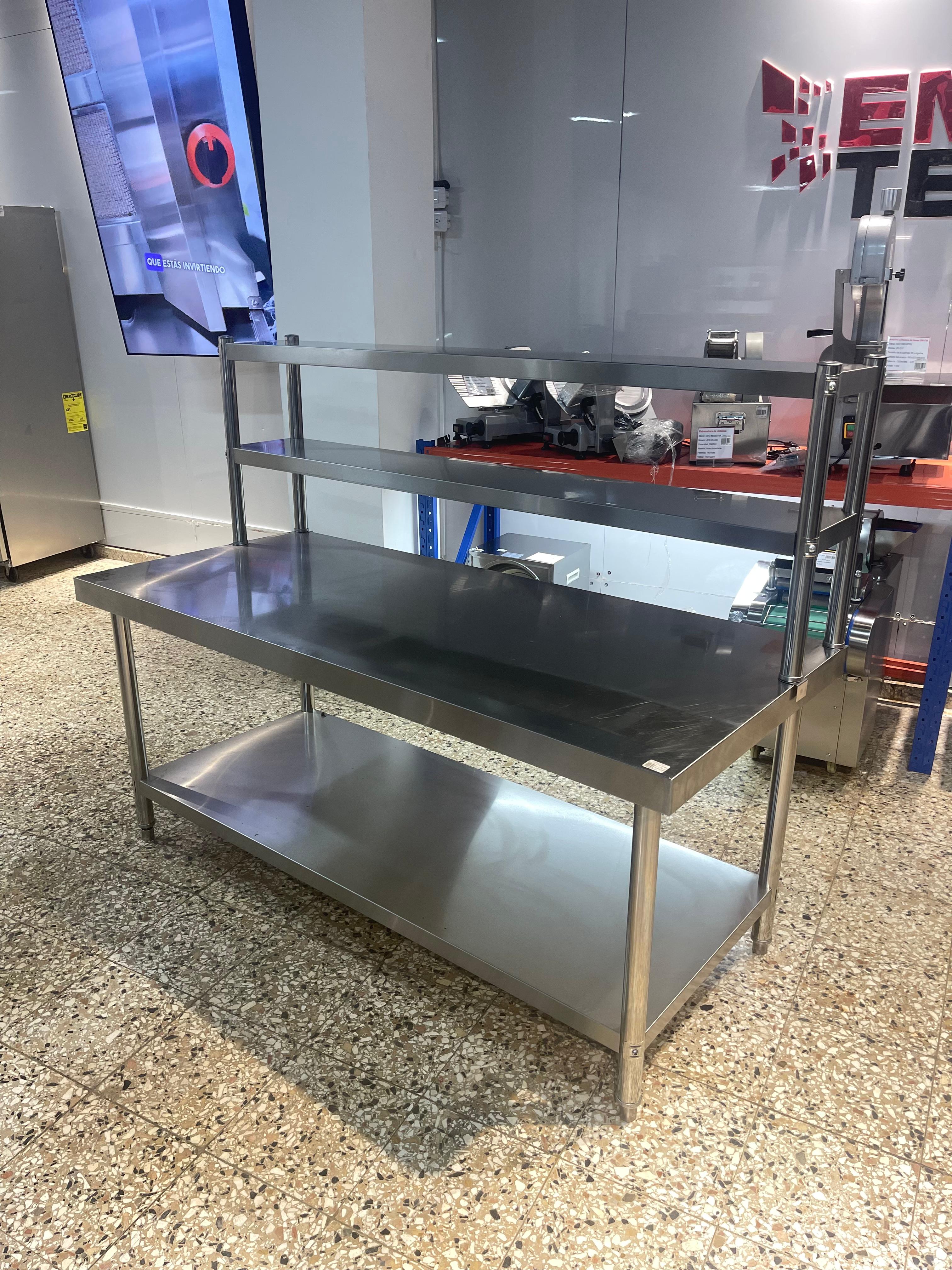Mesa de trabajo de 2 niveles acero inoxidable Foto 7320665-5.jpg